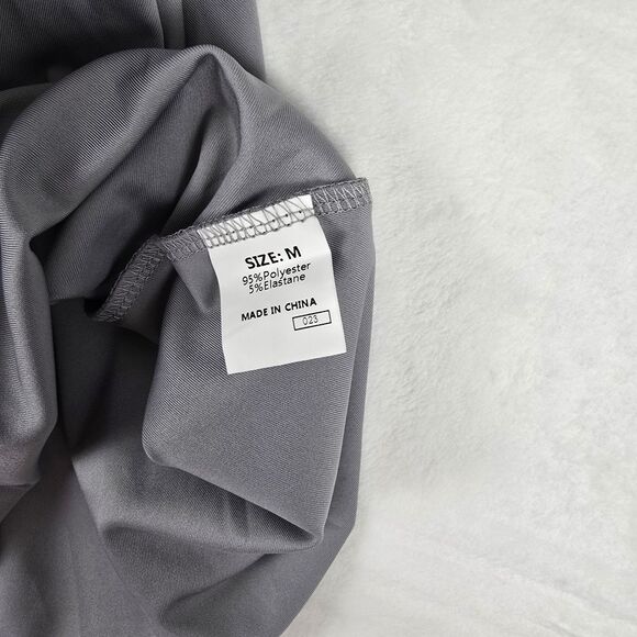 Dokotoo Aqua Gray Flutter Sleeve Midi Dress Women Size Medium V-Neck Fit & Flare - Picture 7 of 8